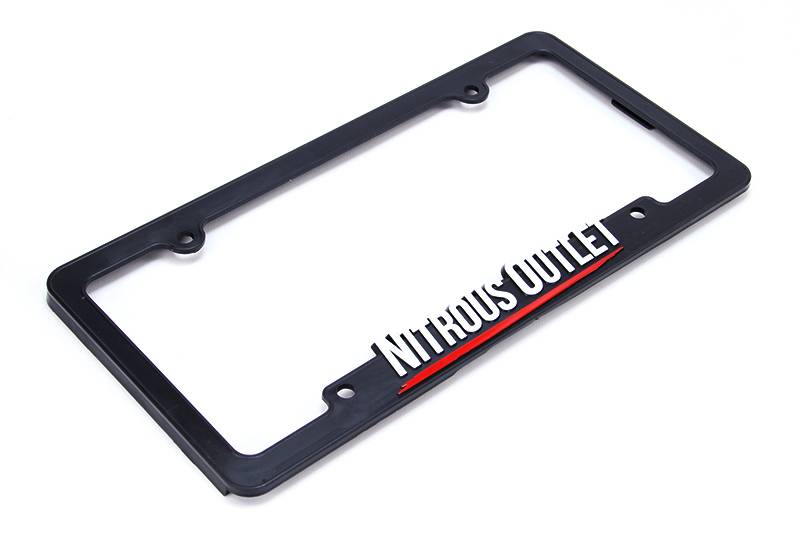 License Plate Frame Black Plastic Fits 2 and 4 Bolt Pattern Nitrous Outlet - Nitrous Outlet - 00-92200