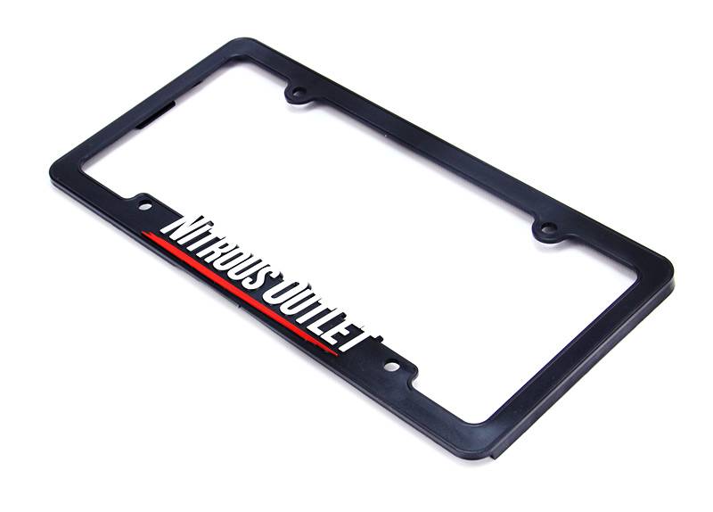 License Plate Frame Black Plastic Fits 2 and 4 Bolt Pattern Nitrous Outlet - Nitrous Outlet - 00-92200