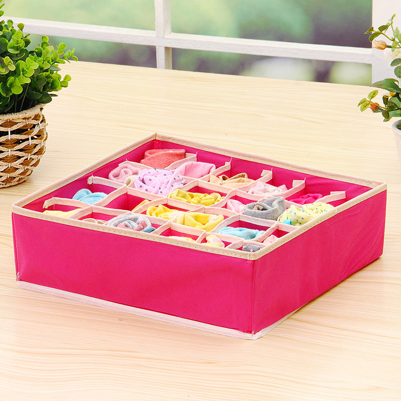 Factory sales rose red underwear storage box, four pieces of socks collection box, fabric bra storage and sorting box
