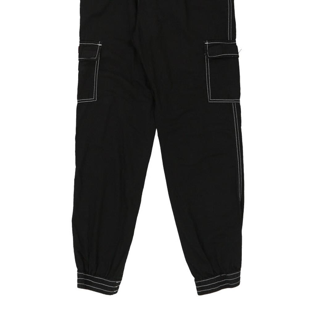 Dickies Contrast Stitch Cargo Trousers - 25W UK 6 Black Cotton