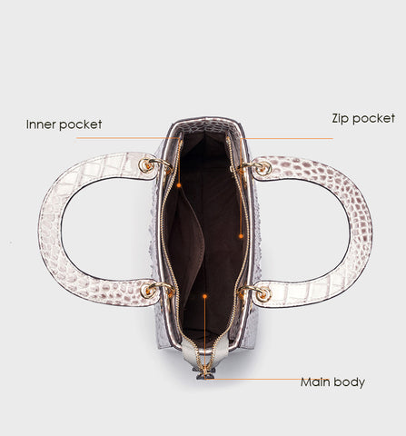 Tote Handbag with Zipper