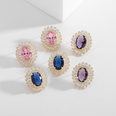 zircon stud earrings