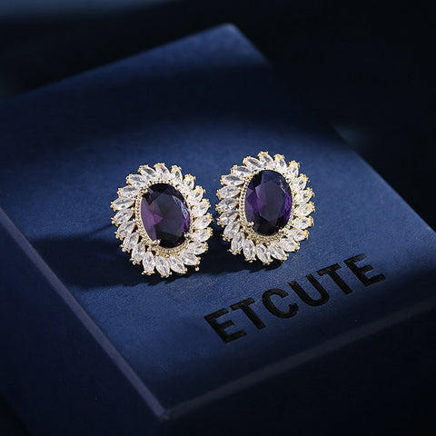 zircon stud earrings
