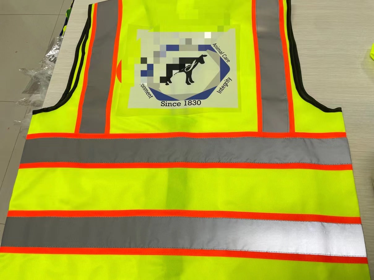 custom safety vest ANSI/ ISEA 107-2010 Class 2 standard of high-visibility safety apparel