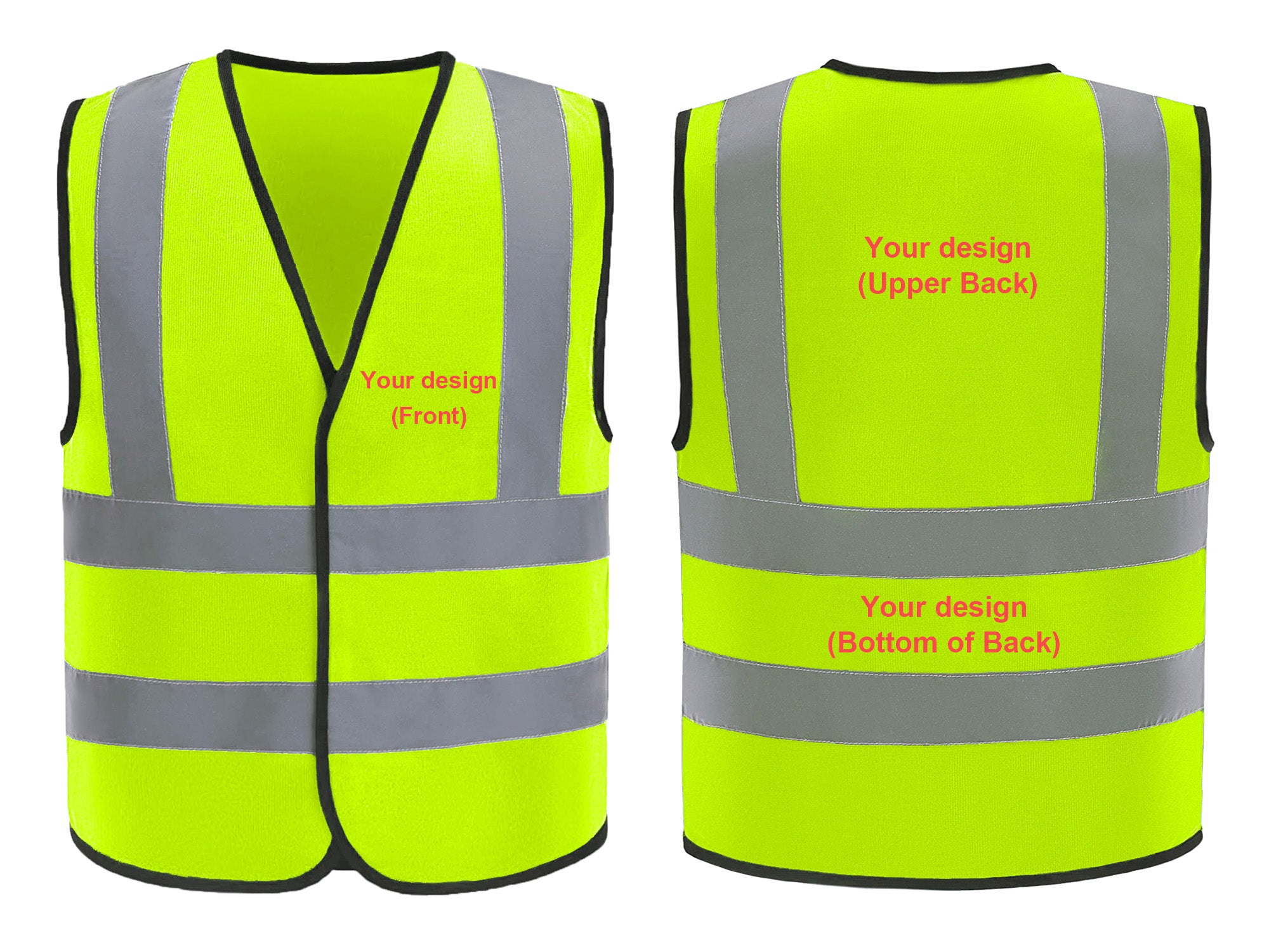Custom safety vest customize hi vis vest reflective vest with logo yellow S M L XL XXL