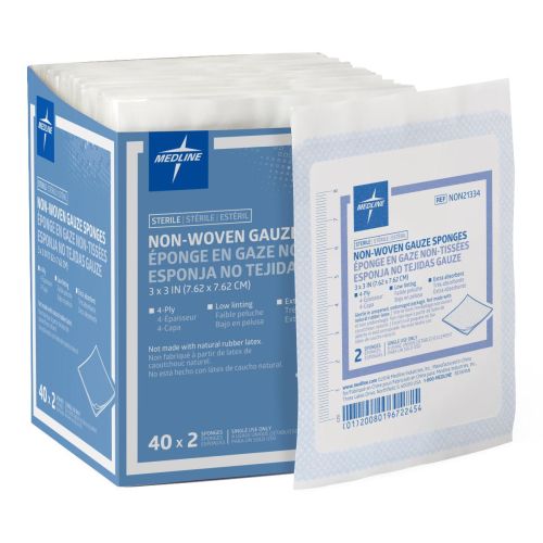 Avant Sterile Nonwoven Gauze Sponges 4 Ply, 3