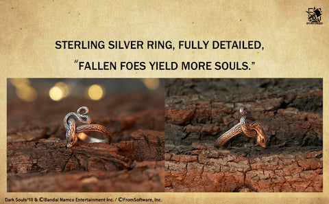 Starforged Covetous Silver Serpent Ring Dark Souls Fashion Sterling Silver Ring Holiday Gift Game Props