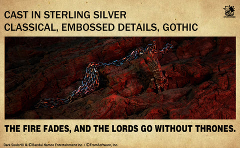 Starforged Soul of Cinder Sterling Silver Necklace Dark Souls Men's Pendant Trendy Silver Jewelry Game Peripherals