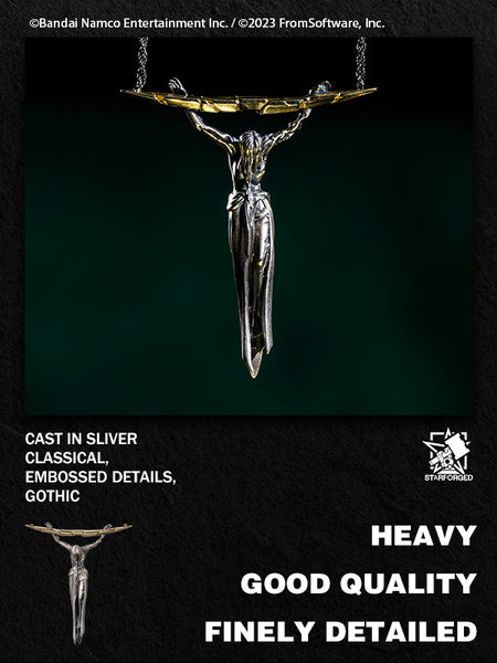 Starforged Elden Ring Queen Marika the Eternal Gold Necklace Men's Jewelry Video Game Peripheral