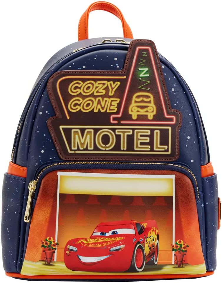 LOUNGEFLY Disney Pixar Moments Cars Cozy Cone Womens Double Strap Shoulder Bag Purse