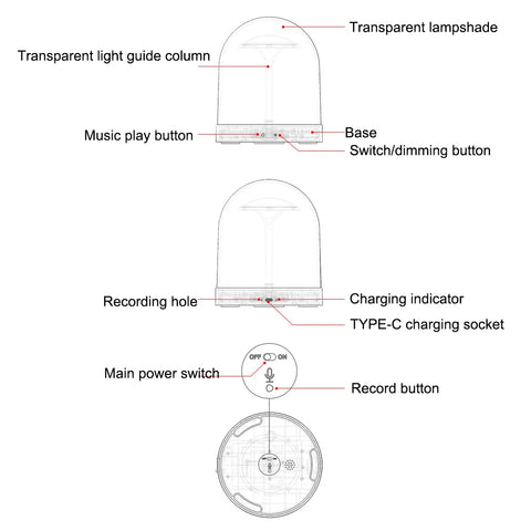 Touch Dimming Recording Music Playback DIY Creative Night Light - Dazuma