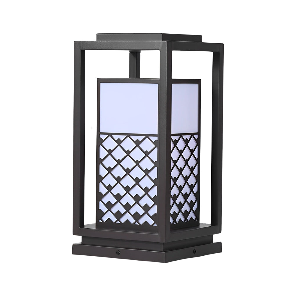 Retro Lantern Waterproof LED Black Modern Outdoor Lawn Lamp Solar Lights