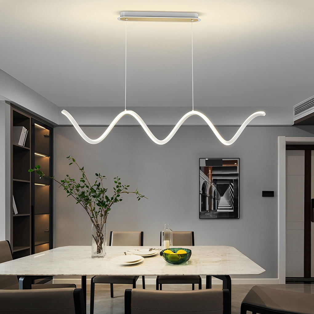 Wave Minimalist Three Step Dimming LED Stepless Dimming Modern Chandelier