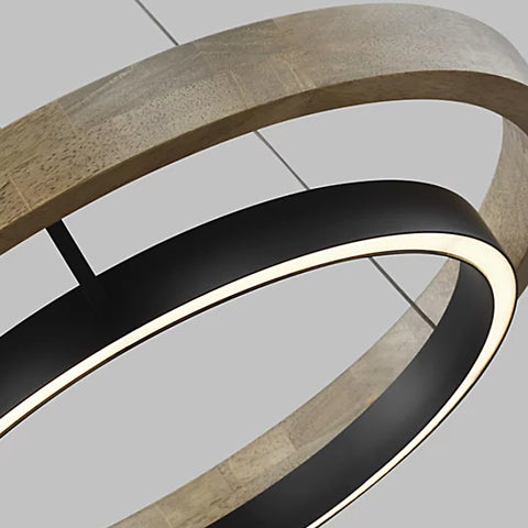 Round Minimalist LED Black Modern Chandelier Lights - Dazuma