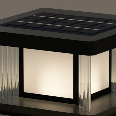 LED Black Modern Solar Fence Lights - Dazuma