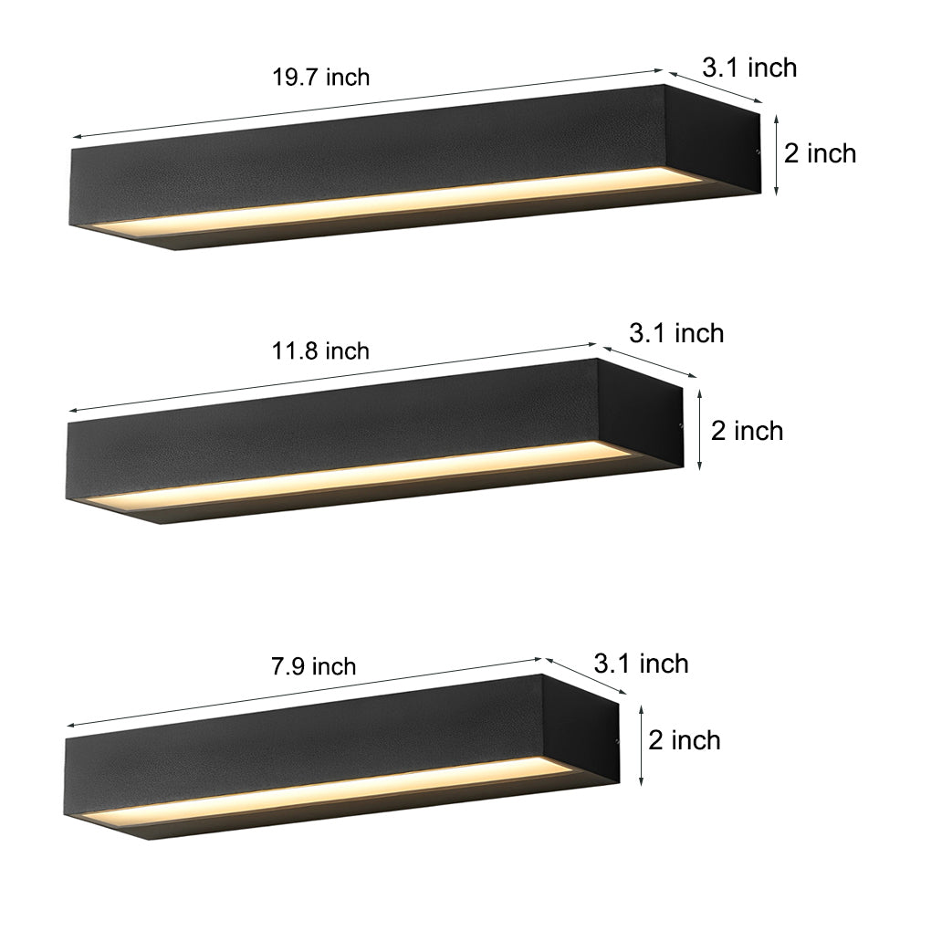 Minimalist Strip Waterproof LED Black Modern Outdoor Wall Washer Light