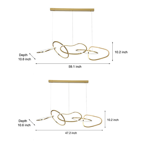 Irregular Circular Chainlink Dimmable LED Plating Modern Chandeliers
