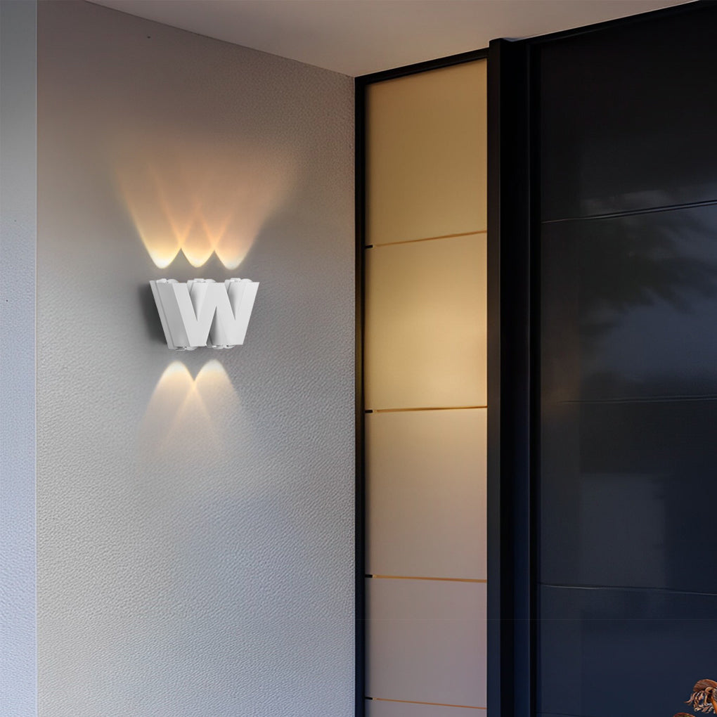 N/V/W Letters Creative Waterproof Modern LED Outdoor Wall Sconce Lighting