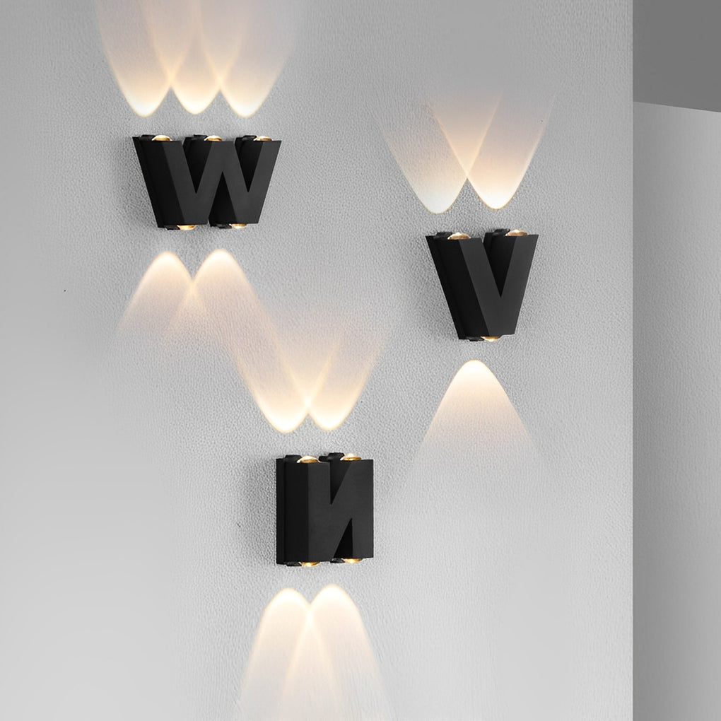 N/V/W Letters Creative Waterproof Modern LED Outdoor Wall Sconce Lighting