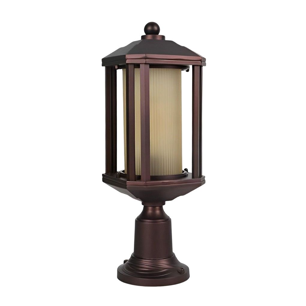 Retro Aluminum Waterproof Rose Gold American Style Outdoor Pillar Lamp