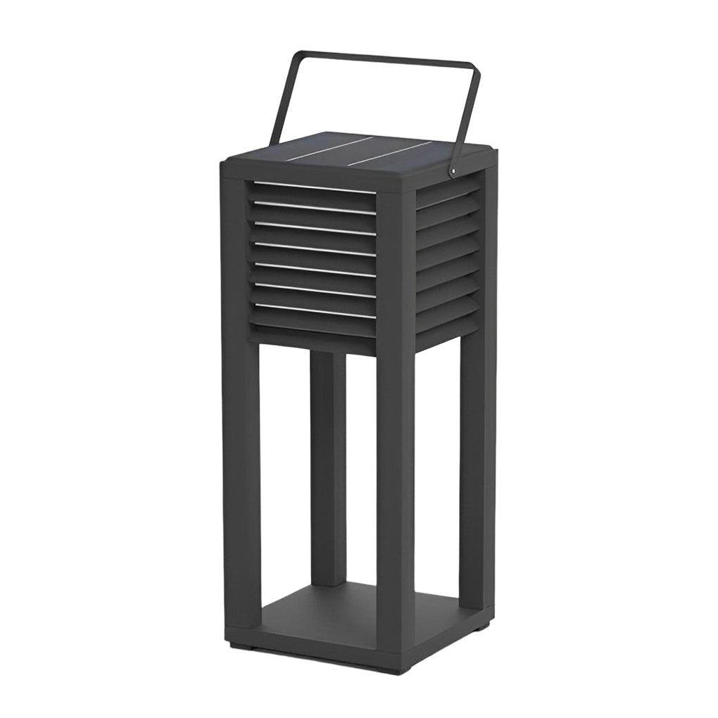 Square Waterproof LED Black Modern Portable Lawn Lamp Solar Outdoor Light