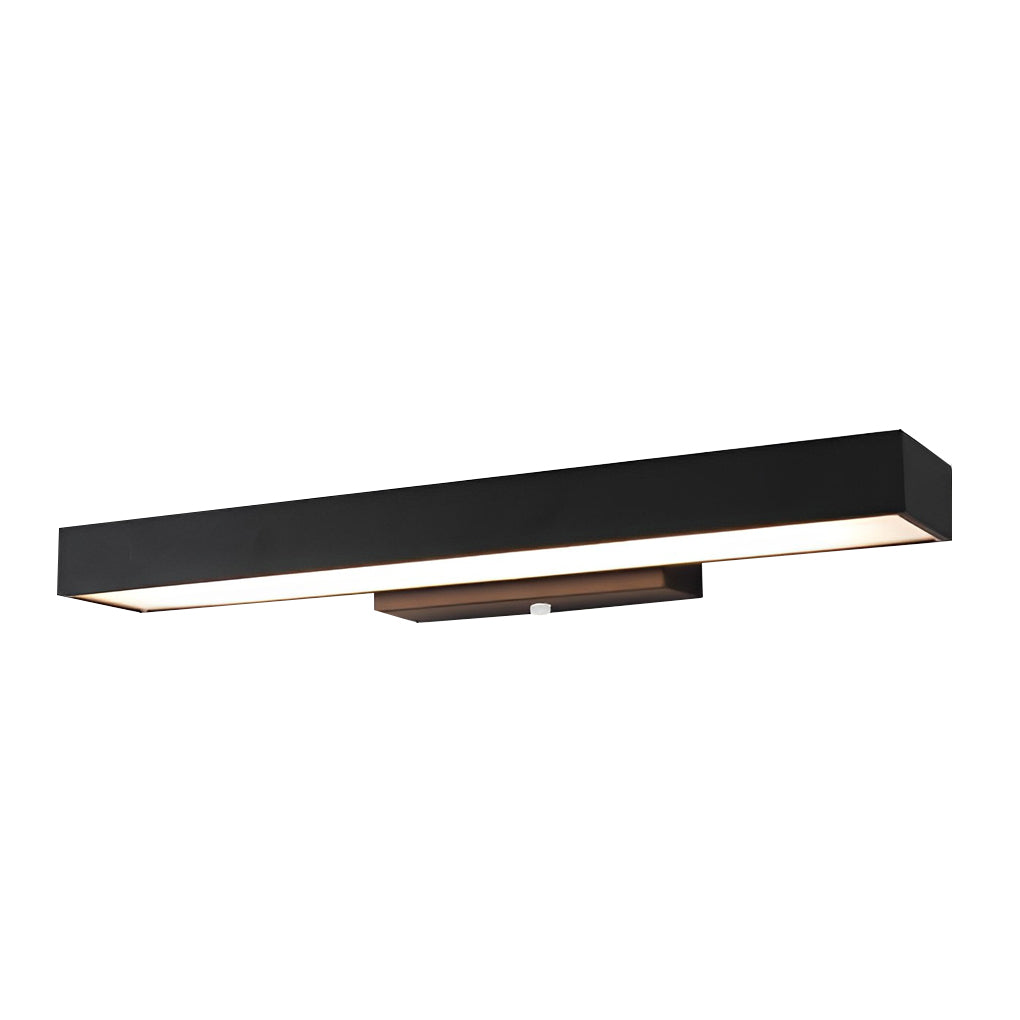 Rectangular Minimalism Waterproof Motion Sensor Black Modern Wall Lamp