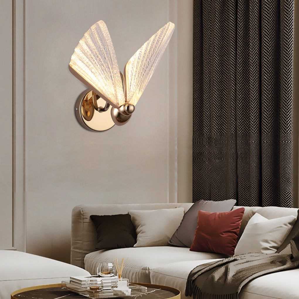 Metal Acrylic Butterflies Shape Creative LED European-style Wall Lamp