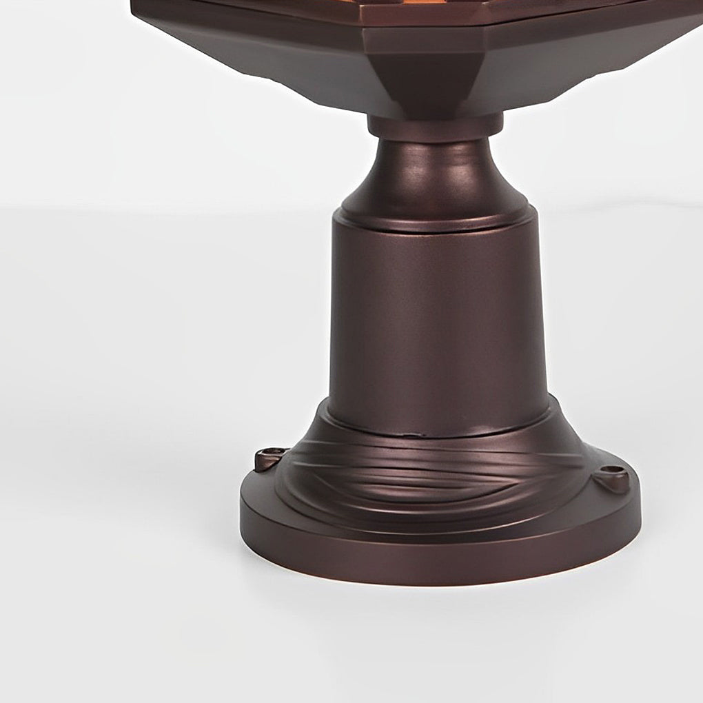 Retro Aluminum Waterproof Rose Gold American Style Outdoor Pillar Lamp