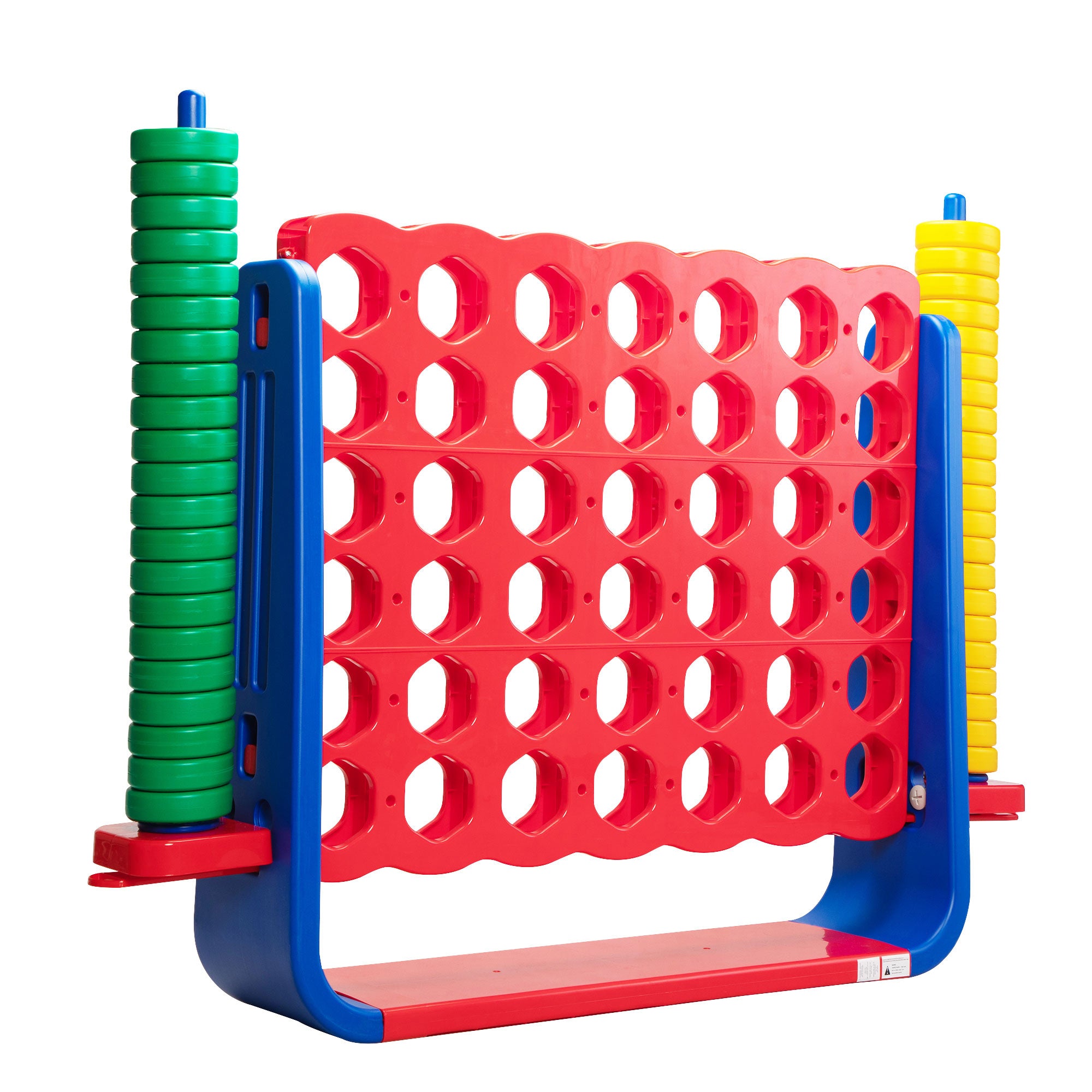 Jumbo 4-to-Score Game Set;  Giant Connect 4 with 42 Rings;  Indoor Outdoor Game Set for Kids and Adults