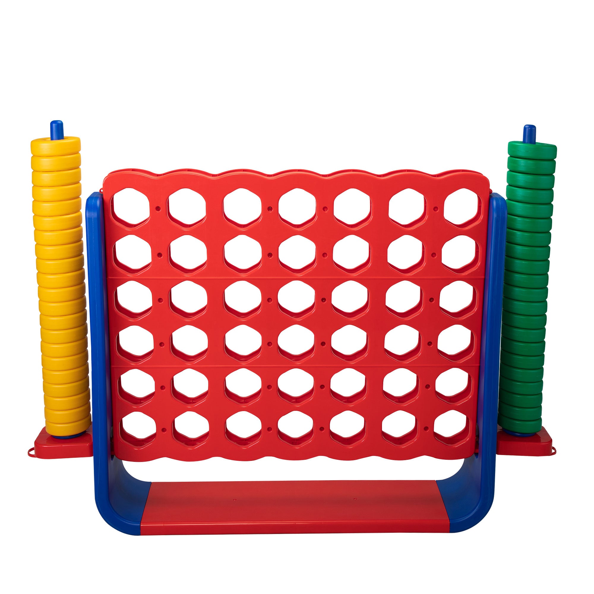 Jumbo 4-to-Score Game Set;  Giant Connect 4 with 42 Rings;  Indoor Outdoor Game Set for Kids and Adults