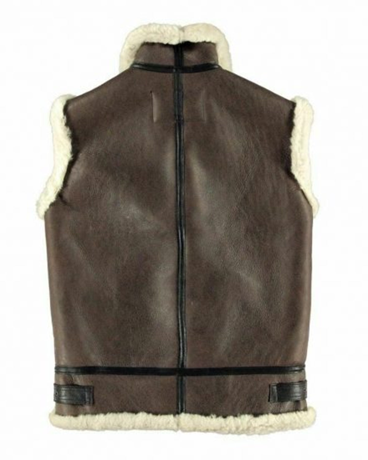 MotorCycleJackets Mens WW2 B3 Faux Fur Shearling Brown Vest