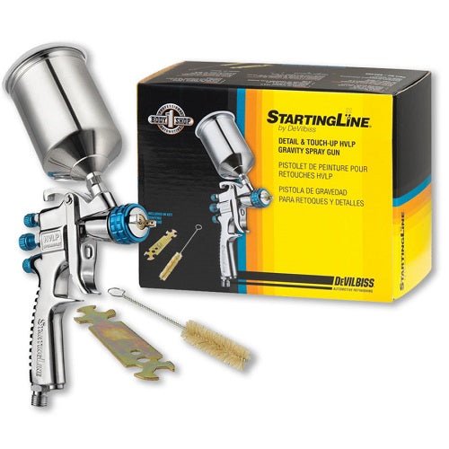 DevilBiss? StartingLine? 802405 HVLP Gravity Feed Detail and Touch Up Spray Gun, 1 mm Nozzle, 250 cc Capacity