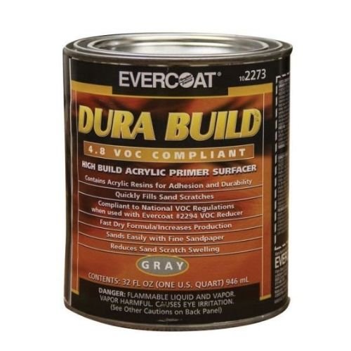 EVERCOAT 102273 Fast Drying Dura Build Acrylic Primer, 1 Qt Can, Gray