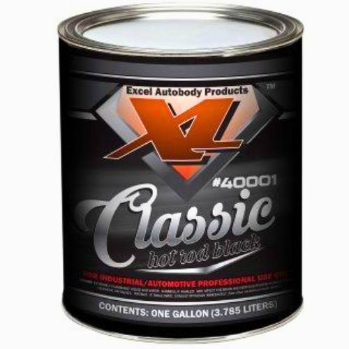 Excel 40001 Hot Rod Satin Black Single Stage Paint, 1 Gallon