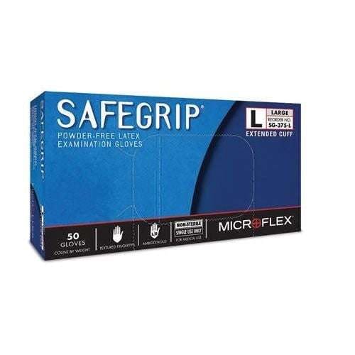 Microflex SafeGrip SG375 XL Textured Blue Latex Gloves