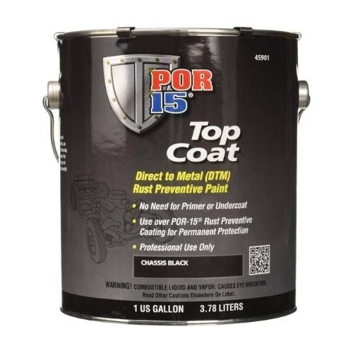 POR-15? 45901 Chassis Black Top Coat DTM Paint, 1 Gal