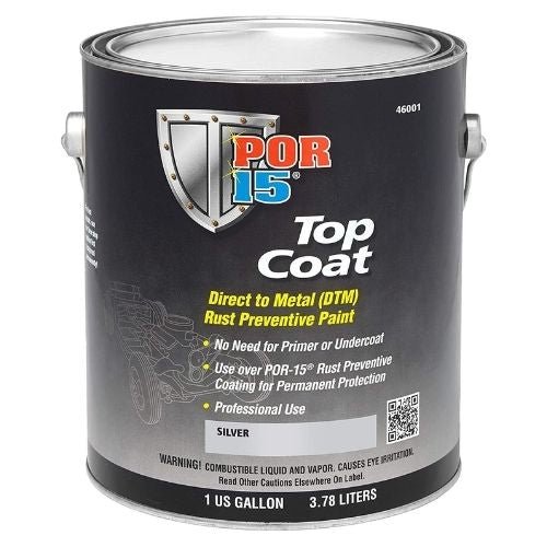 POR-15? 46001 Silver Top Coat DTM Paint, 1 Gal