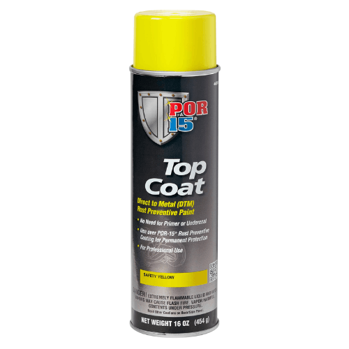 POR-15 46318 Safety Yellow Top Coat DTM Paint, 16 oz