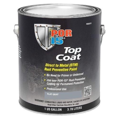 POR-15? 46601 Gray Top Coat DTM Paint, 1 Gal