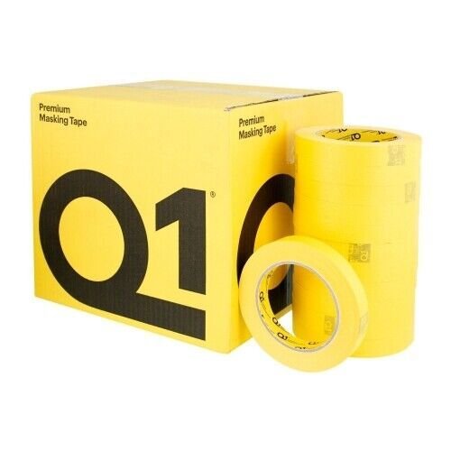 Q1 18 mm (3/4 in) Premium Sun Yellow Masking Tape, Case of 48