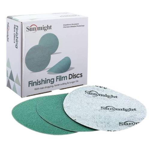 Sunmight 6 Inch 1500 Grit Green Film Grip Sanding Disc, 50 pk