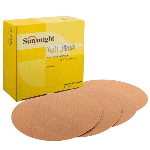 Sunmight 6 Inch 220 Grit Gold Grip Sanding Disc, 50 pk