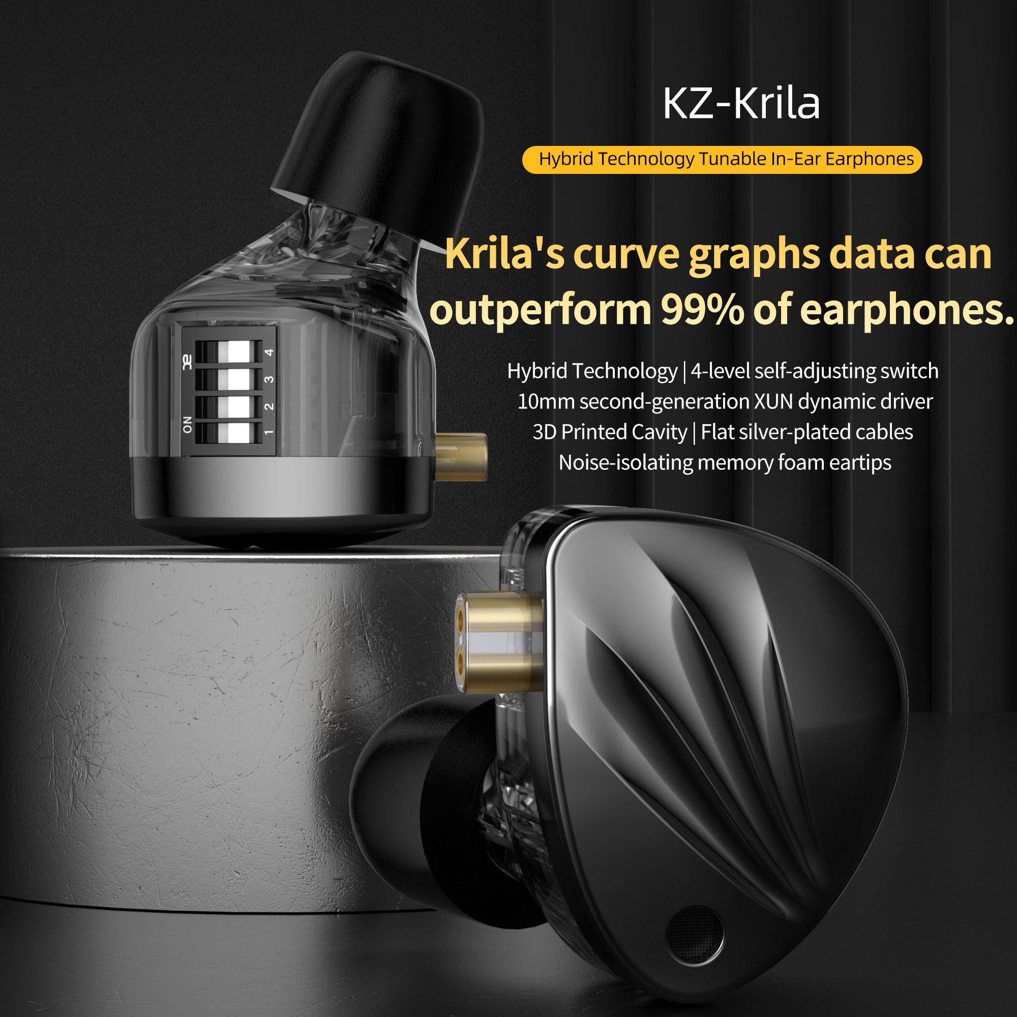 Gadgetoo Kz Krila Hybrid Technology Tunable In Ear Earphones Hybrid Technology Tunable In-Ear Earphones