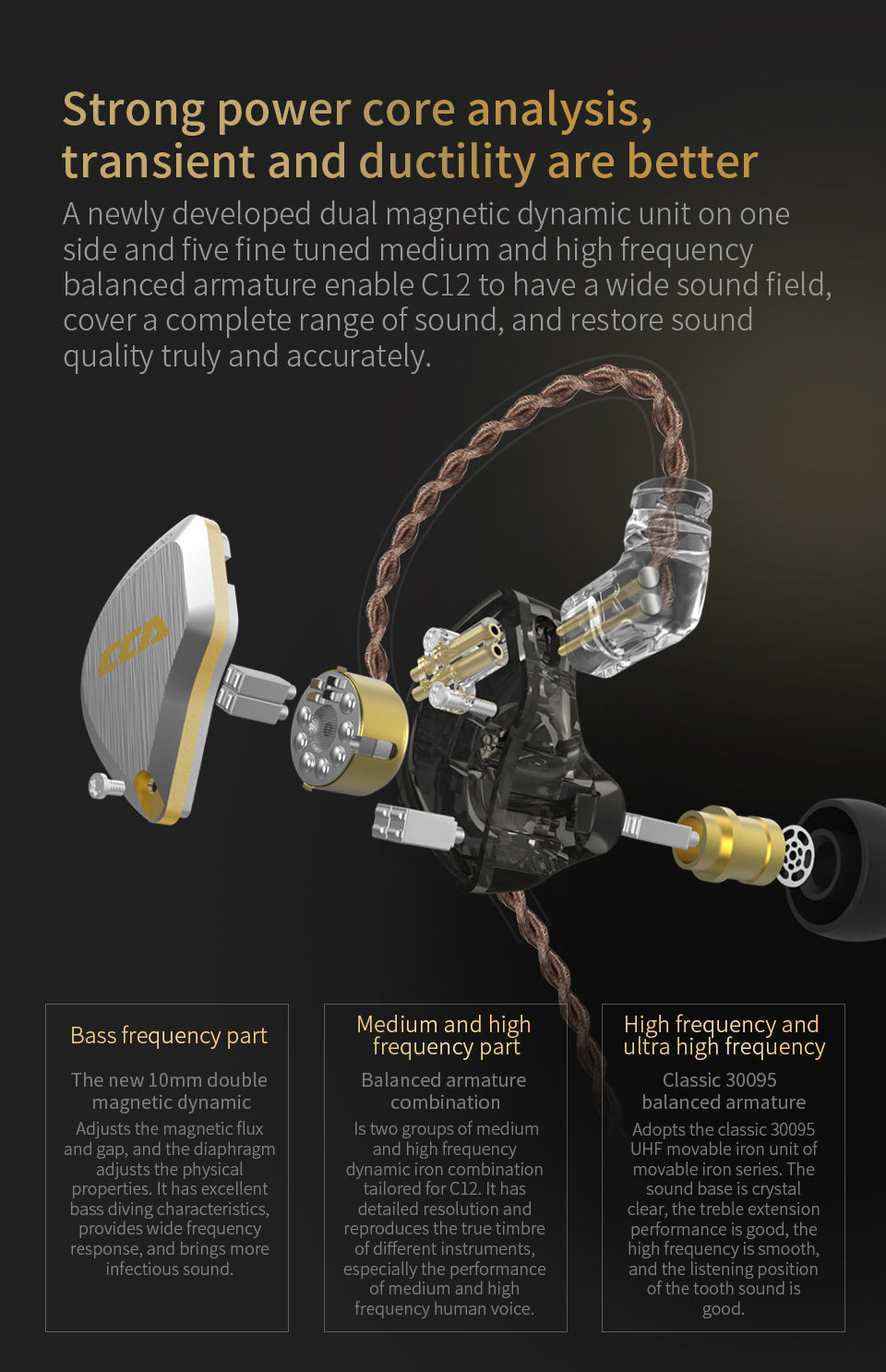 CCA C12 5BA 1DD Hybrid Wired Earphones cca-c12-5ba-1dd-hybrid-wired-earphones