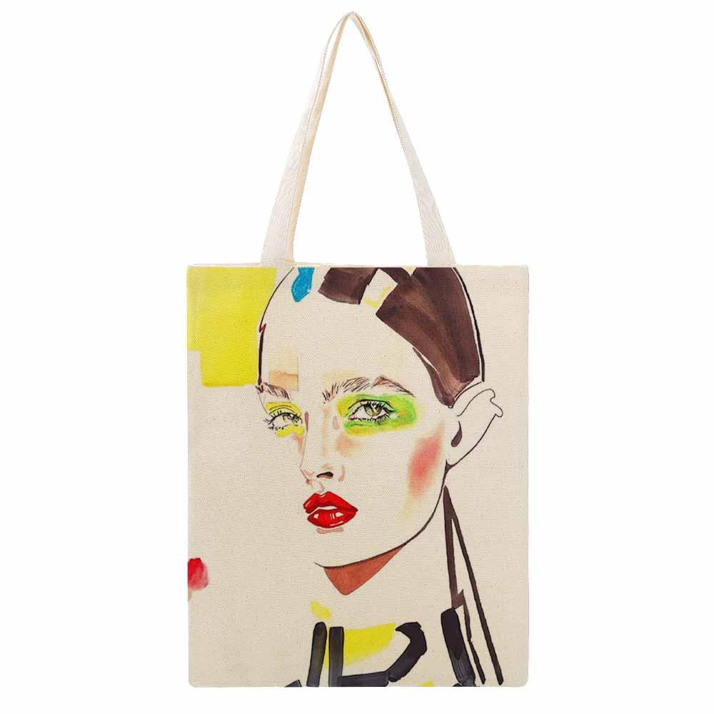 38×46cm Double-Sided Printing Large Capacity Practical Canvas Tote Bag Custom Design Printing with Your Photos or Pictures