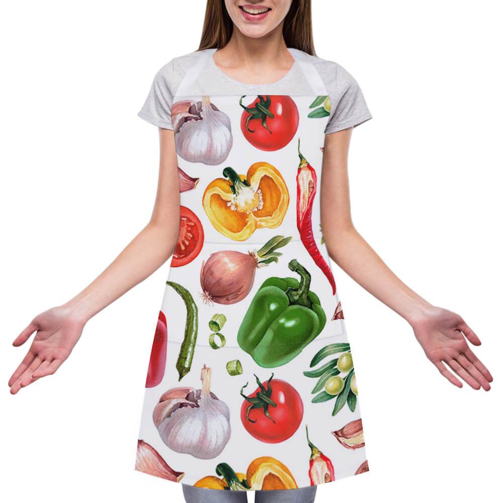 Adult Kitchen Apron with Pocket Dress for Women Men Custom Design Printing with Your Photos or Logos