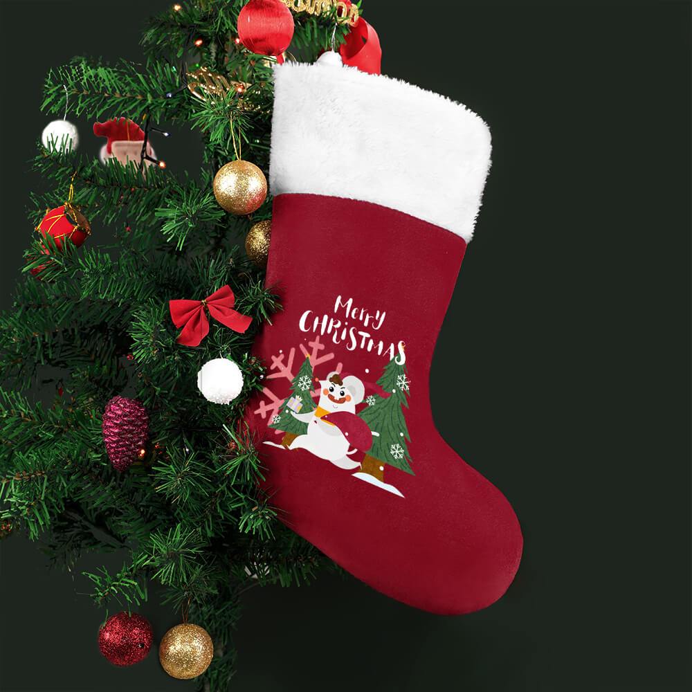 Decoration Christmas Sock with A Hanging Buckle Custom Design Printing with Your Photos Patterns or Text