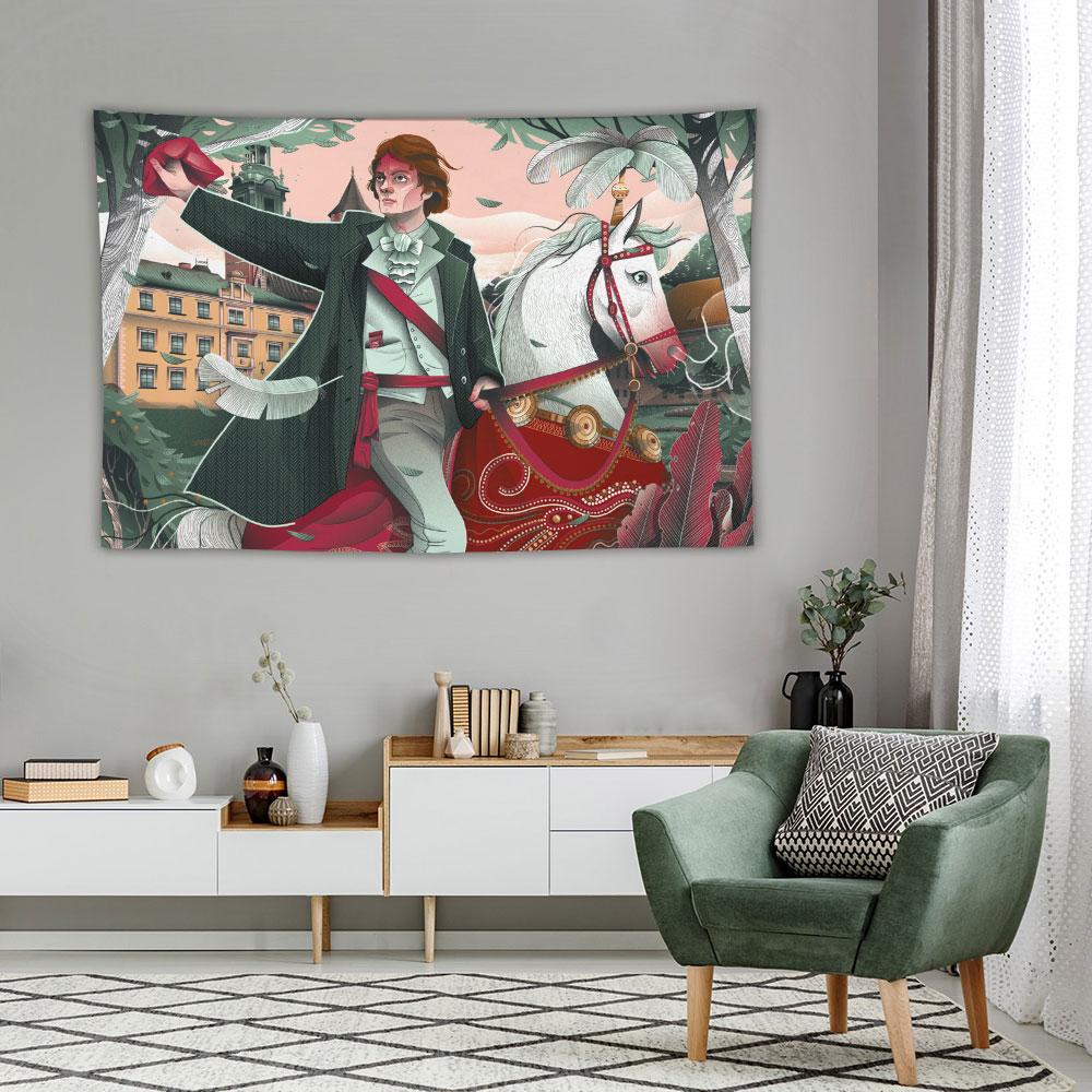 Exquisite Home Decoration Hanging Wall Art Tapestries Polyester Custom Design Printing with Your Photos Patterns or Text
