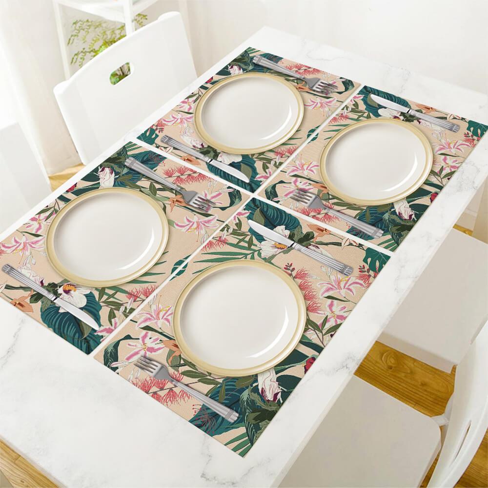 Linen Placemat Square Placemat Custom Design Printing with Your Photos Pictures or Text