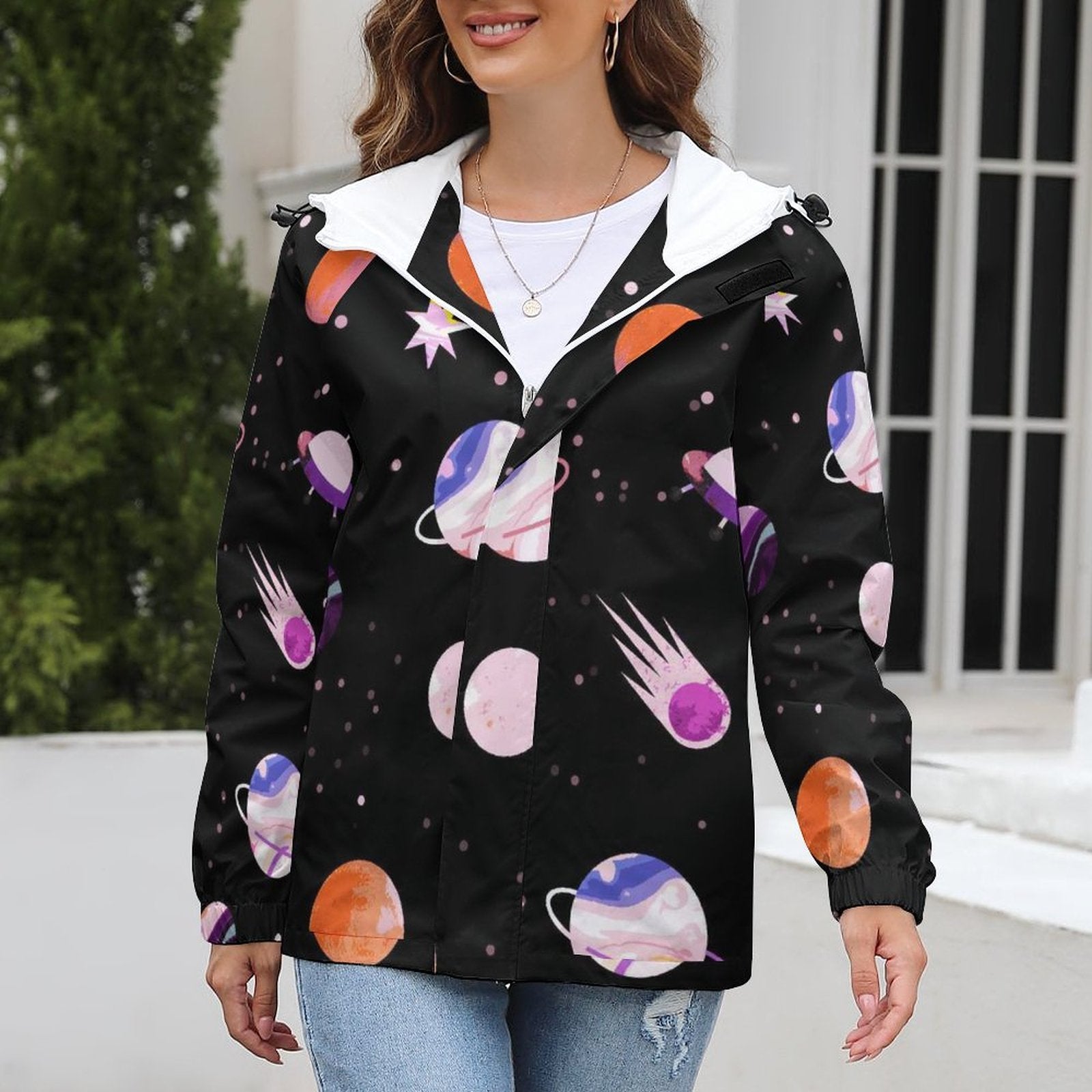 Women Velcro Thin Jacket A541 Women's Jacket with Velcro Custom Design Printing with Your Photos or Text